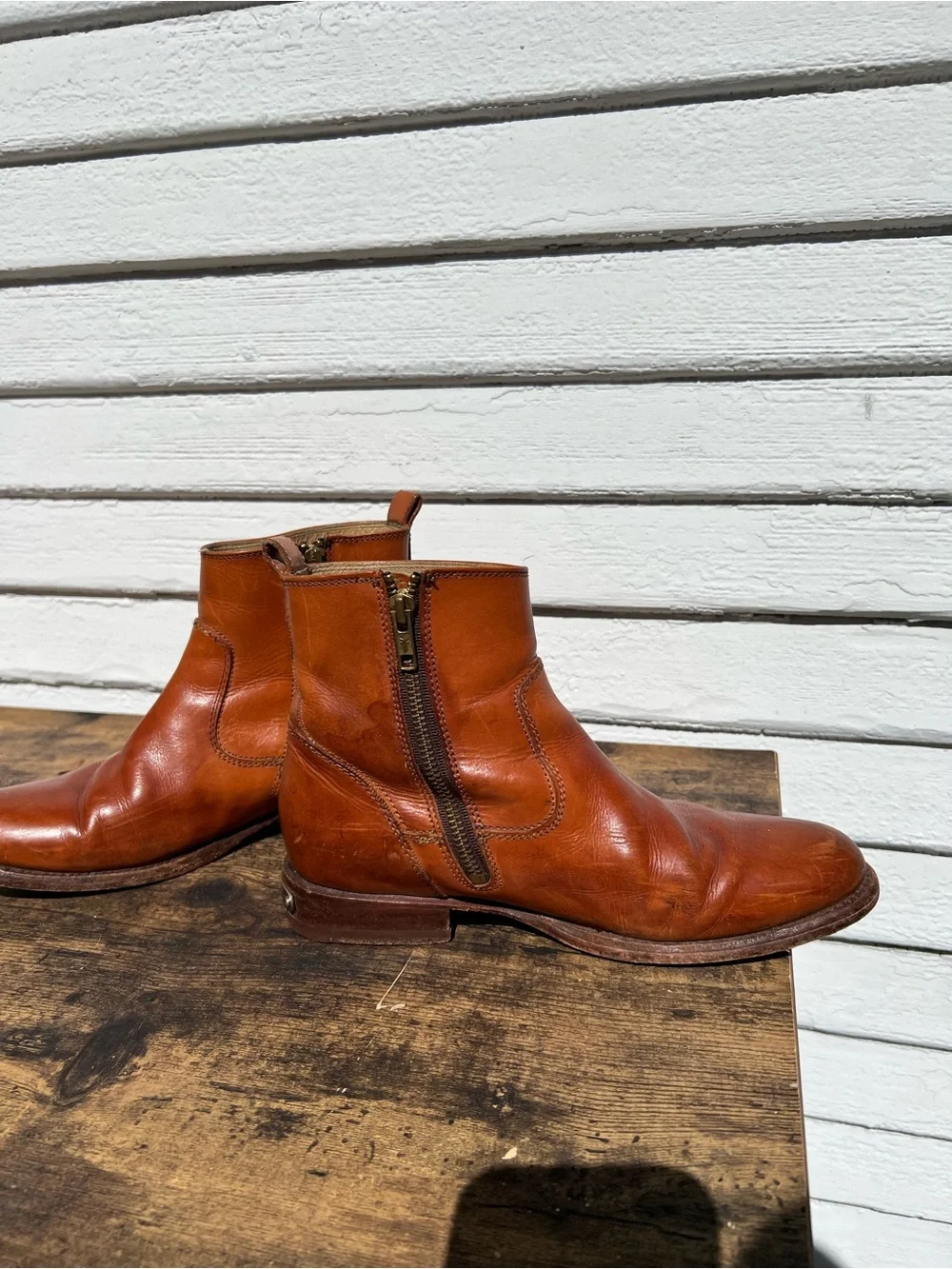 Frye Leather Boots with Side Zip